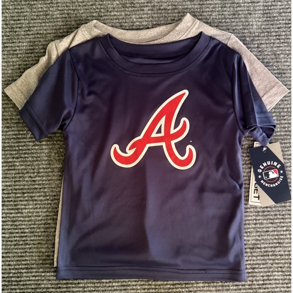 Atlanta Braves Toddler T-Shirt 2-Piece Set Size 4T NWT MLB Genuine Merchandise - Picture 2 of 7
